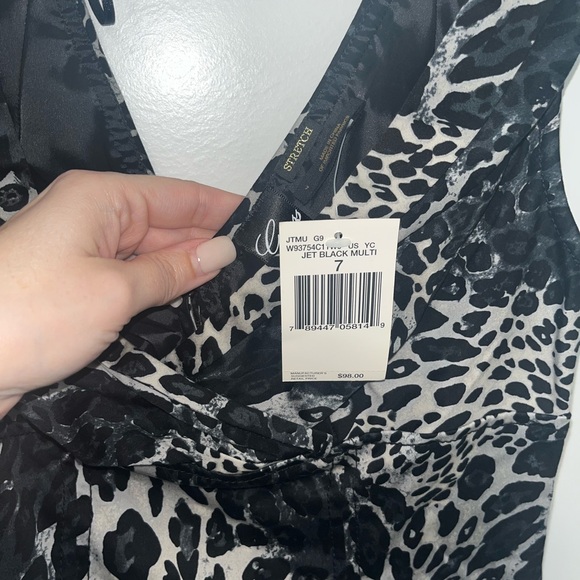 NWT Guess Brand Blue/Gray Leopard Print Dress - Picture 3 of 4